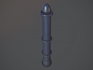 barrier bollard pack 5 blue v1 low poly lods 3D 모델