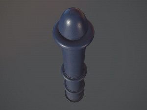 barrier bollard pack 5 blue v1 low poly lods 3D 모델