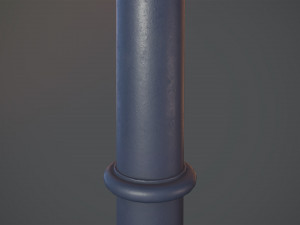 barrier bollard pack 5 blue v1 low poly lods 3D 모델