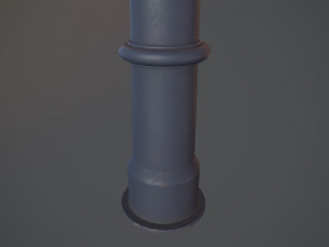 barrier bollard pack 5 blue v1 low poly lods 3D 모델