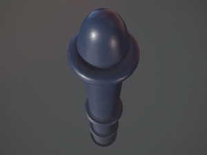 barrier bollard pack 5 blue v1 low poly lods 3D 모델