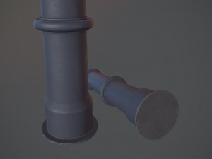 barrier bollard pack 5 blue v1 low poly lods 3D 모델