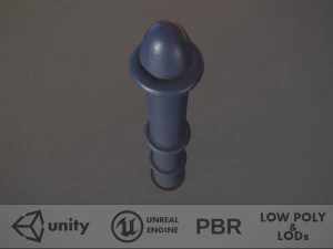 pacote de poste de amarra&ccedil;&atilde;o de barreira 5 blue v2 low poly lods Modelo 3D