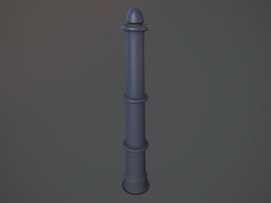 barrier bollard pack 5 blue v2 low poly lods Modelo 3D