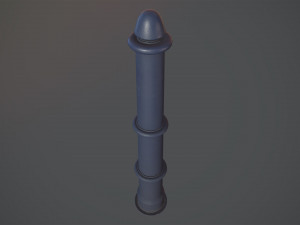 barrier bollard pack 5 blue v2 low poly lods Modelo 3D