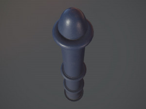 barrier bollard pack 5 blue v2 low poly lods Modelo 3D