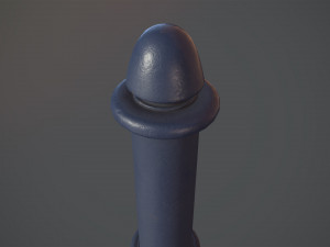 barrier bollard pack 5 blue v2 low poly lods Modelo 3D