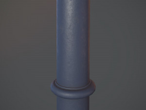 barrier bollard pack 5 blue v2 low poly lods Modelo 3D