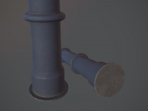 barrier bollard pack 5 blue v2 low poly lods Modelo 3D