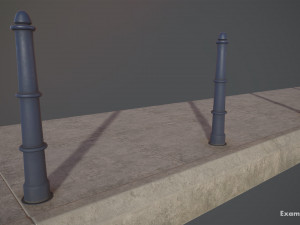 barrier bollard pack 5 blue v2 low poly lods Modelo 3D