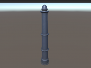 barrier bollard pack 5 blue v2 low poly lods Modelo 3D