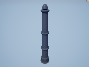 barrier bollard pack 5 blue v2 low poly lods Modelo 3D