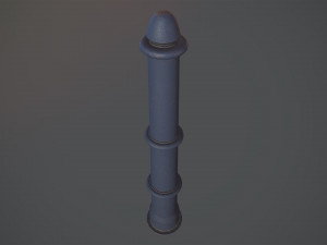 barrier bollard pack 5 blue v3 low poly lods 3D 모델