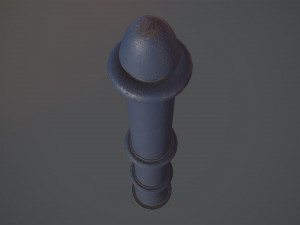barrier bollard pack 5 blue v3 low poly lods 3D 모델