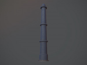 barrier bollard pack 5 blue v3 low poly lods 3D 모델