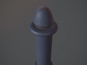 barrier bollard pack 5 blue v3 low poly lods 3D 모델