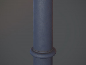 barrier bollard pack 5 blue v3 low poly lods 3D 모델