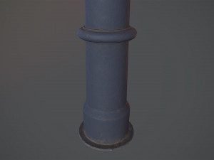 barrier bollard pack 5 blue v3 low poly lods 3D 모델
