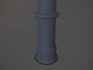 pacote de poste de amarra&ccedil;&atilde;o de barreira 5 blue v3 low poly lods Modelo 3D