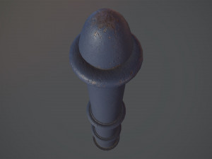 barrier bollard pack 5 blue v3 low poly lods 3D 모델