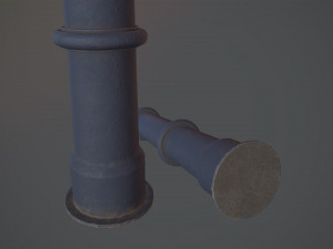 barrier bollard pack 5 blue v3 low poly lods 3D 모델