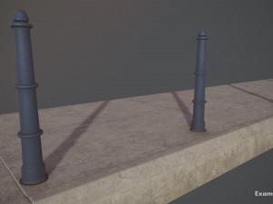 barrier bollard pack 5 blue v3 low poly lods 3D 모델