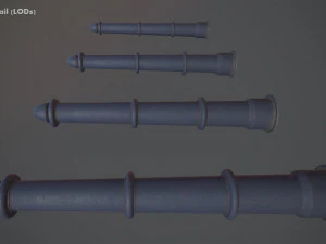 pacote de poste de amarra&ccedil;&atilde;o de barreira 5 blue v3 low poly lods Modelo 3D