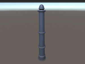 barrier bollard pack 5 blue v3 low poly lods 3D 모델