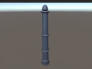 pacote de poste de amarra&ccedil;&atilde;o de barreira 5 blue v3 low poly lods Modelo 3D