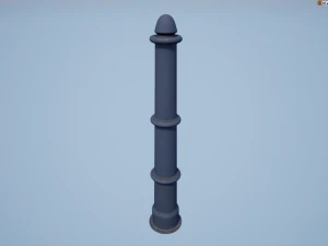 pacote de poste de amarra&ccedil;&atilde;o de barreira 5 blue v3 low poly lods Modelo 3D