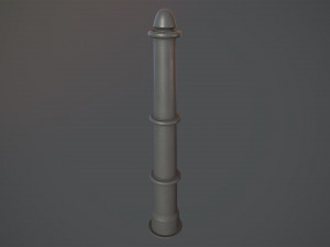 barrier bollard pack 5 gray v1 low poly lods 3D Модель