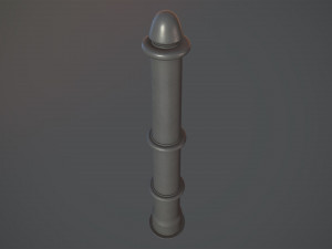 barrier bollard pack 5 gray v1 low poly lods 3D Модель