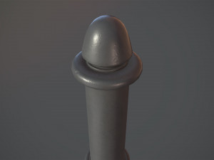 barrier bollard pack 5 gray v1 low poly lods 3D Модель