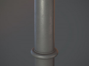 barrier bollard pack 5 gray v1 low poly lods 3D Модель