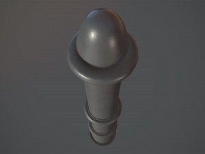 barrier bollard pack 5 gray v1 low poly lods 3D Модель