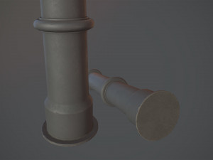 barrier bollard pack 5 gray v1 low poly lods 3D Модель