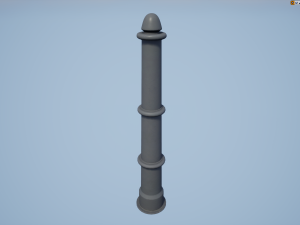 barrier bollard pack 5 gray v1 low poly lods 3D Модель