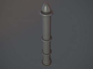 barrier bollard pack 5 gray v2 low poly lods Modelo 3D