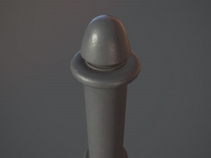 barrier bollard pack 5 gray v2 low poly lods Modelo 3D