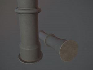 barrier bollard pack 5 gray v2 low poly lods Modelo 3D