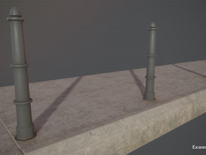 barrier bollard pack 5 gray v2 low poly lods Modelo 3D