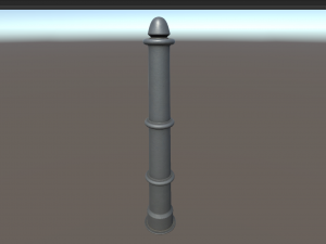 barrier bollard pack 5 gray v2 low poly lods Modelo 3D