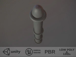 pacote de postes de amarra&ccedil;&atilde;o de barreira 5 cinza v3 low poly lods Modelo 3D