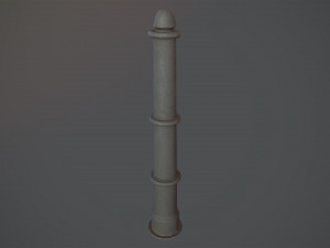 barrier bollard pack 5 gray v3 low poly lods 3Dモデル