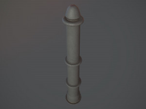 barrier bollard pack 5 gray v3 low poly lods 3Dモデル