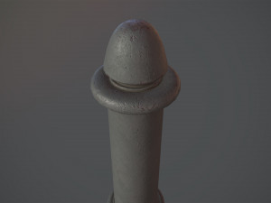 barrier bollard pack 5 gray v3 low poly lods 3Dモデル