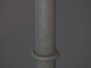 barrier bollard pack 5 gray v3 low poly lods 3Dモデル