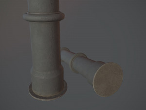 barrier bollard pack 5 gray v3 low poly lods 3Dモデル