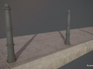 barrier bollard pack 5 gray v3 low poly lods 3Dモデル