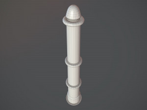 barrier bollard pack 5 gray v3 low poly lods 3Dモデル